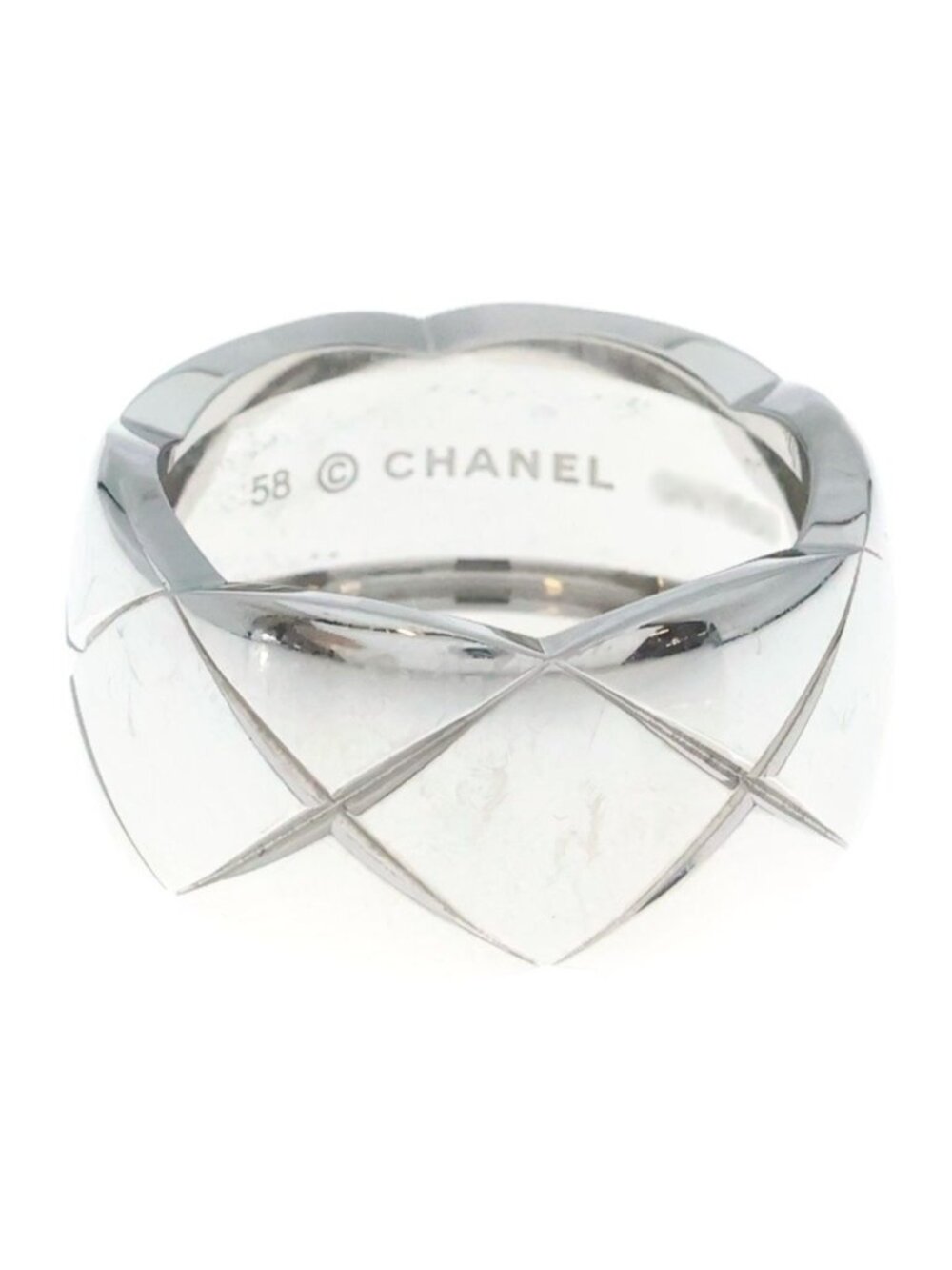 Chanel 18K White Gold Coco Crush Collection Ring Large Model